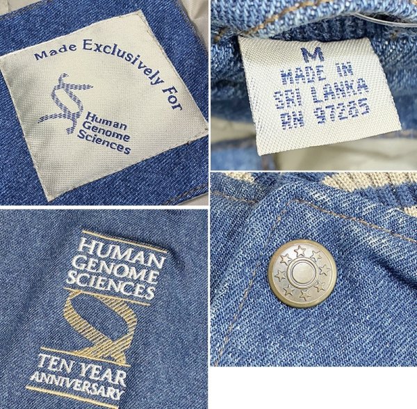画像2: 【ビンテージ】【HUMAN GENOME SCIENCE】ヒューマン・ゲノム・サイエンシズ デニムｘスウェード 袖切替【スタジャン】【サイズM】  (2)