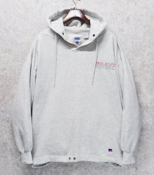画像1: 90’ｓ〜【ビンテージ】【ラッセル】PRO COTTON【OHIO STATE FOOTBALL】スナップボタン付き【グレー】パーカー【サイズＸＬ】  (1)