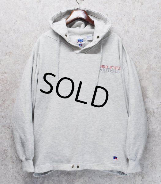 画像1: 90’ｓ〜【ビンテージ】【ラッセル】PRO COTTON【OHIO STATE FOOTBALL】スナップボタン付き【グレー】パーカー【サイズＸＬ】  (1)