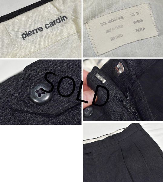 画像2: ビンテージ【pierre cardin】ピエールカルダン【チャコール】２タック【ウールスラックス】【ウールパンツ】【W32】  (2)