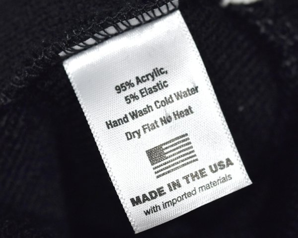 画像2: 程度良好【USA製】【ビンテージ】【SCHEELS】シールズ【黒×白ライン】【ボンボン付き】【ニットキャップ】【ニット帽】   (2)