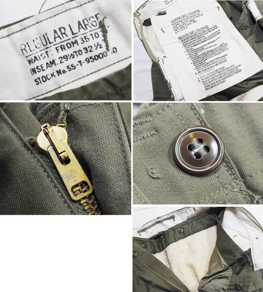 画像2: デッドストック 50's【u.s.army】ビンテージ【米軍実物】【M-51】ライナー付き【フィールドパンツ】フィールドトラウザーズ【カーゴパンツ】【L-R】  (2)