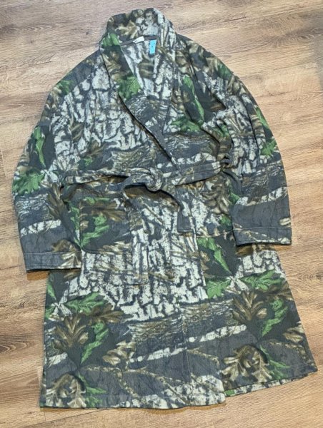 画像1: ビンテージ リアルツリーカモフリースガウン【ローブ】サイズXL   (1)