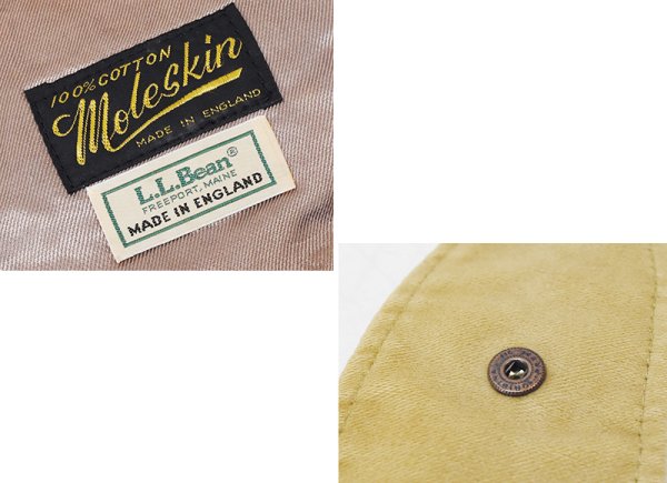画像2: イングランド製【ビンテージ】L.L.Bean【LLビーン】ベージュ【モールスキン】【キャスケット】  (2)