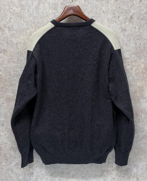 画像3: イタリー製【EREDI PISANO】【グレーｘチャコールｘ黒】【アーガイル】【Ｖネックセーター】カシミアセーター【サイズL】  (3)