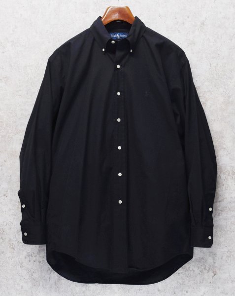 画像1: 90's【ビンテージ】【ラルフローレン】【POLO ralph lauren】【BLAKE】【黒】 ボタンダウンシャツ【サイズM】  (1)
