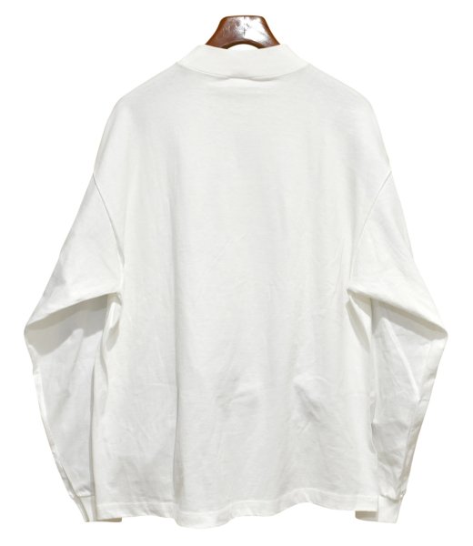 画像3: ほぼ未使用【USA製】【cottton deluxe】コットン・デラックス【白】LAKE TAHOE【凹凸プリント】【モックネックロンT】【サイズXL】  (3)