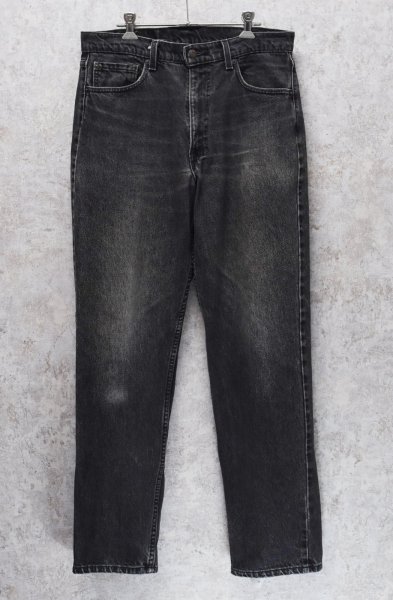 画像1: 90's【USA製】【ビンテージ】【LEVI'S】【リーバイス５５４】554【黒】【デニムパンツ】ブラックデニム【34×32】  (1)