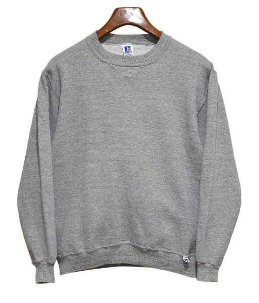 画像1: 90'ｓ【USA製】【RUSSELL】ラッセル 【ビンテージ】グレー【無地】【クルーネック】前V スウェット【サイズM】  (1)