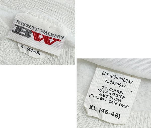 画像2: 80’s【USA製】BW【BASSETT-WALKER】バセットウォーカー ビンテージ RSVP【風船】【白】スウェット サイズXL  (2)