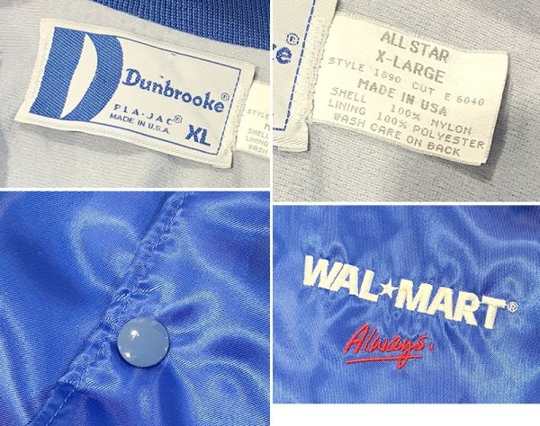 画像2: 【USA製】【ビンテージ】【Dunbrooke 】ダンブルック【WALMART】青【ナイロンジャケット】【スタジャン】【サイズＸＬ】  (2)