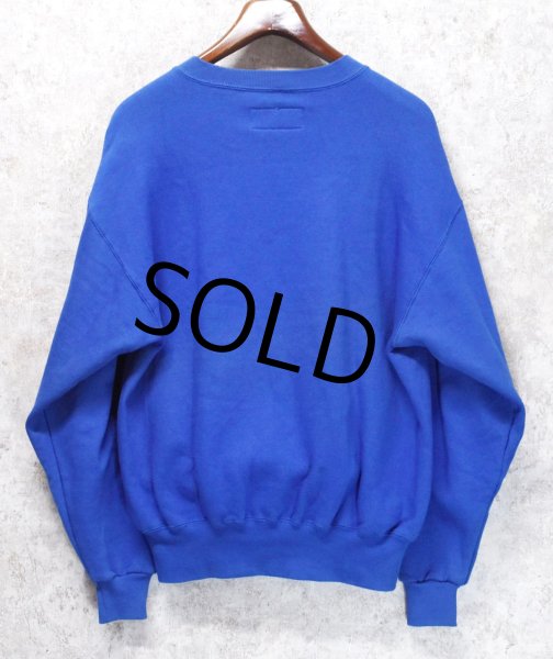 画像3: 90'ｓ【USA製】【RUSSELL】ラッセル 【ビンテージ】青【無地】【クルーネック】前V スウェット【サイズS】  (3)