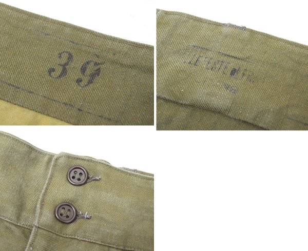 画像2: 【50'ｓ∼】【ビンテージ】【フランス軍】【フレンチアーミー】M47【M-47前期】サイズ39【フィールドトラウザーズ】【カーゴパンツ】【ｗ42程度】  (2)