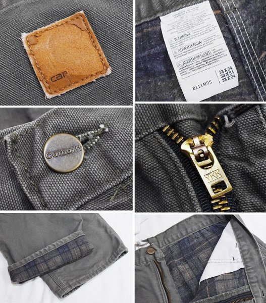 画像3: 90's~【USA製】【ビンテージ】【カーハート】【carhartt】チャコール【コットン】裏地付き【ペインターパンツ】【33ｘ34】  (3)