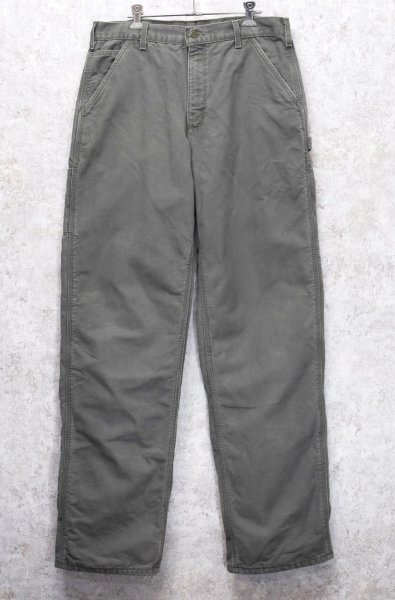 画像2: 90's~【USA製】【ビンテージ】【カーハート】【carhartt】チャコール【コットン】裏地付き【ペインターパンツ】【33ｘ34】  (2)