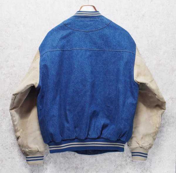 画像4: 【ビンテージ】【HUMAN GENOME SCIENCE】ヒューマン・ゲノム・サイエンシズ デニムｘスウェード 袖切替【スタジャン】【サイズM】  (4)