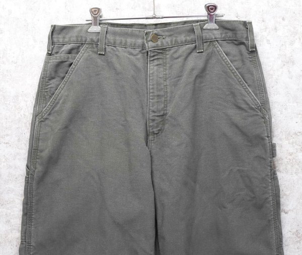 画像4: 90's~【USA製】【ビンテージ】【カーハート】【carhartt】チャコール【コットン】裏地付き【ペインターパンツ】【33ｘ34】  (4)