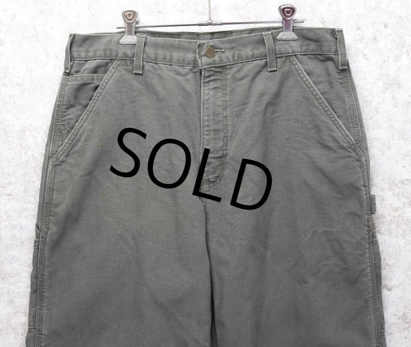 画像4: 90's~【USA製】【ビンテージ】【カーハート】【carhartt】チャコール【コットン】裏地付き【ペインターパンツ】【33ｘ34】  (4)