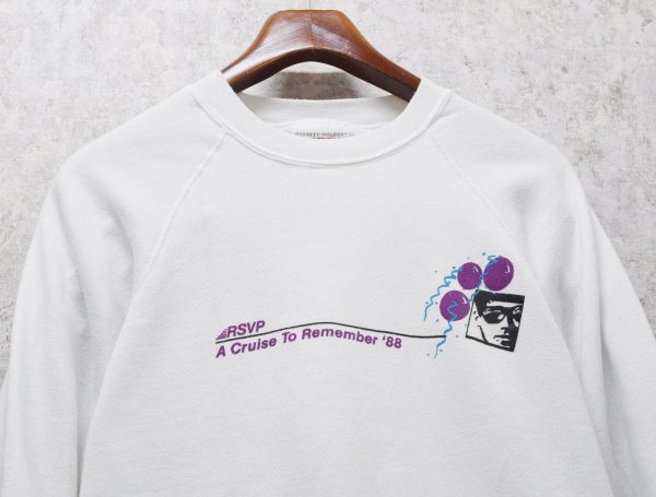 画像3: 80’s【USA製】BW【BASSETT-WALKER】バセットウォーカー ビンテージ RSVP【風船】【白】スウェット サイズXL  (3)