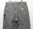 画像1: 90's~【USA製】【ビンテージ】【カーハート】【carhartt】チャコール【コットン】裏地付き【ペインターパンツ】【33ｘ34】  (1)