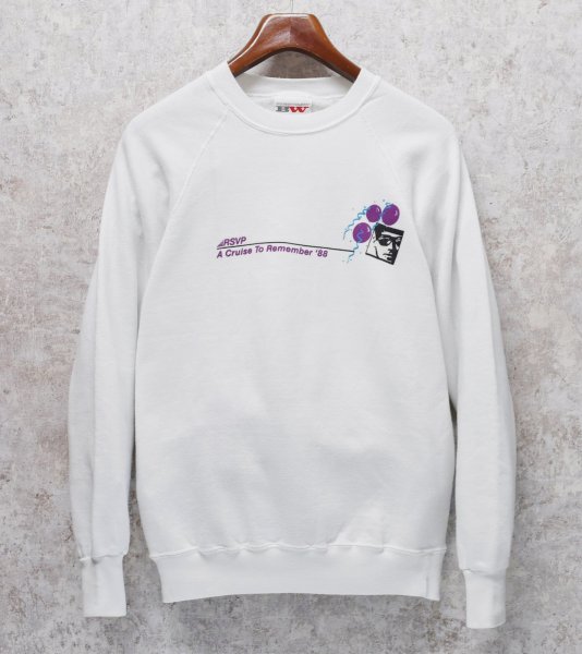 画像1: 80’s【USA製】BW【BASSETT-WALKER】バセットウォーカー ビンテージ RSVP【風船】【白】スウェット サイズXL  (1)