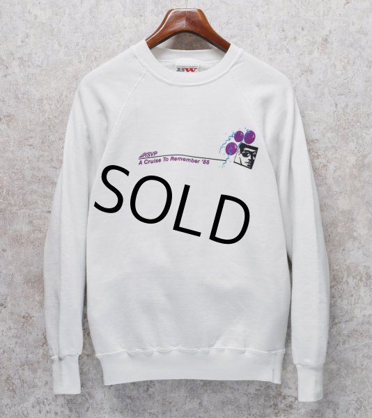 画像1: 80’s【USA製】BW【BASSETT-WALKER】バセットウォーカー ビンテージ RSVP【風船】【白】スウェット サイズXL  (1)