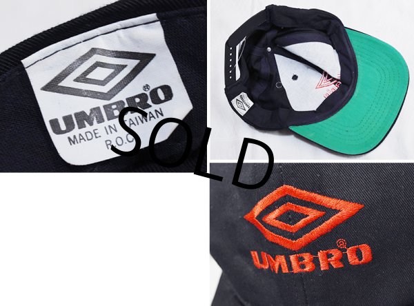 画像2: 【ビンテージ】【UMBRO】【アンブロ】【黒】ツバ裏緑【キャップ】【サイズフリー】BBキャップ  (2)