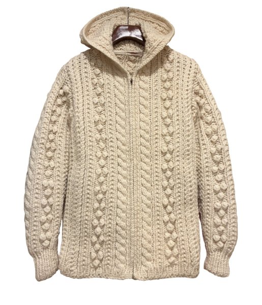 画像1: ビンテージ【Specially Made By Grandma】生成り【ジップアップウールパーカー】【サイズM程度】   (1)