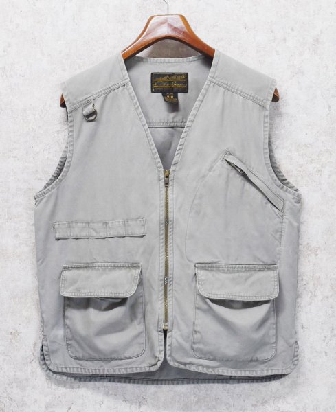 画像1: 90's~【ビンテージ】【Eddie Baue】【エディーバウアー】黒タグ【グレー】【ハンティングベスト】【サイズM】  (1)