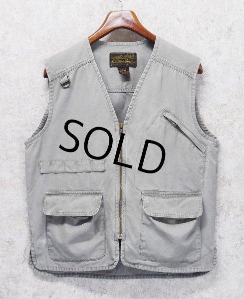 画像1: 90's~【ビンテージ】【Eddie Baue】【エディーバウアー】黒タグ【グレー】【ハンティングベスト】【サイズM】  (1)