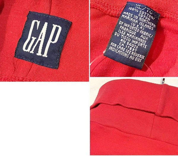画像2: 〜90'ｓ【GAP】オールドギャップ ビンテージ【赤】無地【タートルネックロンT】【サイズXL】  (2)