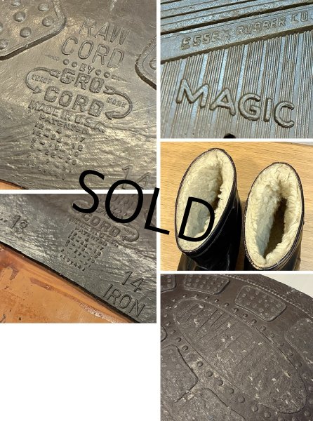 画像2: 50's〜【USA製】【黒】裏ボア付き レザーブーツ【サイズ 26.5〜27ｃｍ】  (2)