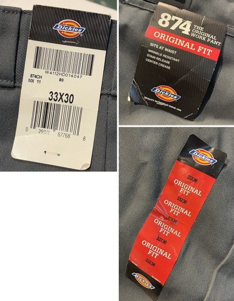 画像4: 未使用品 ビンテージ【ディッキーズ】【Dickies】【874】【グレー】【ワークパンツ】【33ｘ30】  (4)