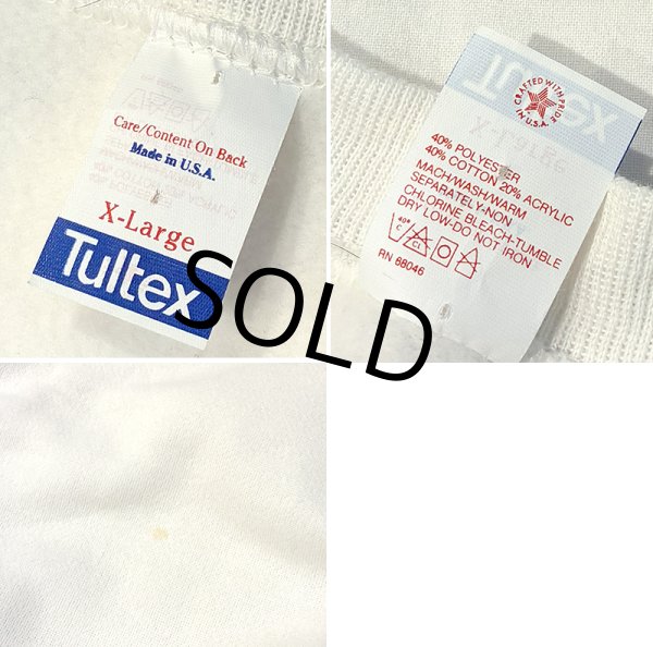 画像2: 程度良好!! ~90's【USA製】【ビンテージ】【Tultex】【タルテックス】【白】【無地】【スウェット】【サイズXL】  (2)