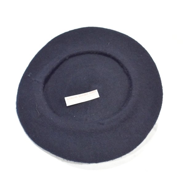 画像6: デッドストック【フランス製】【ビンテージ】黒【ウール】【ベレー帽】【10インチ】【４７ｃｍ程度】  (6)