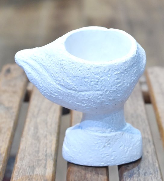 画像4: 【ビンテージ】アンティーク【石膏像】白【少女】植木鉢【雑貨】置物  (4)