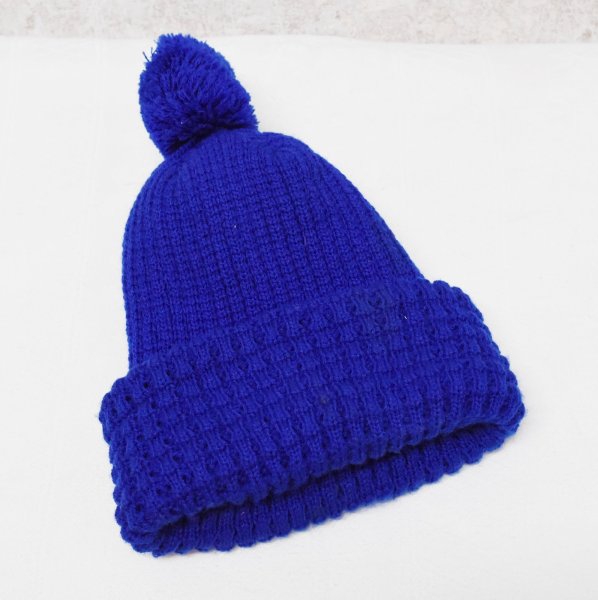 画像4: 【ビンテージ】【FARMUTUAL】ファーム・ミューチュアル【青】【ボンボン付き】【ニットキャップ】【ニット帽】   (4)