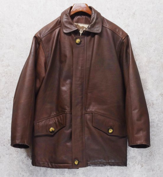 画像1: 程度良好【ビンテージ】【TROTTER】トロッター【ブラウン】【レザーコート】【レザージャケット】  (1)
