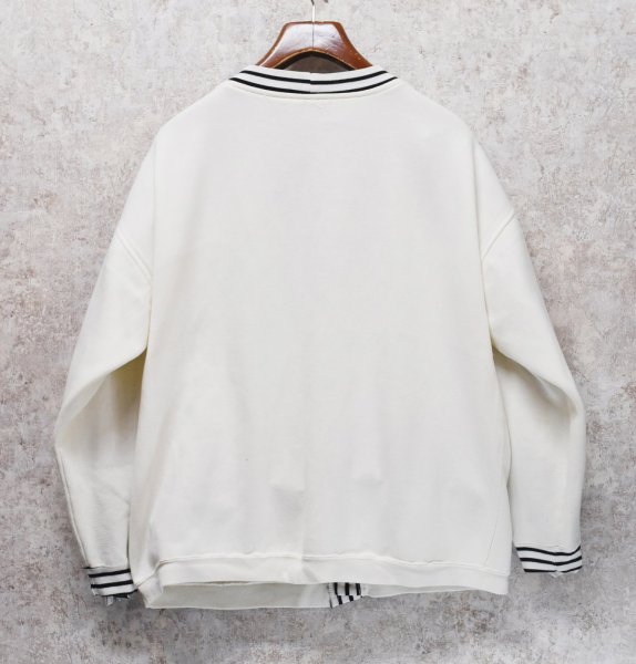 画像3: 【ビンテージ】【EXPRESSIONS】エクスプレッションズ【白×黒ライン】【スウェットカーディガン】【サイズXL】  (3)