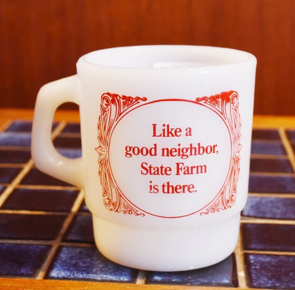 画像3: 【Fire King】【ファイヤーキング】【ステートファームインシュアランス】プリントマグ【スタッキングマグ】【マグカップ】  (3)
