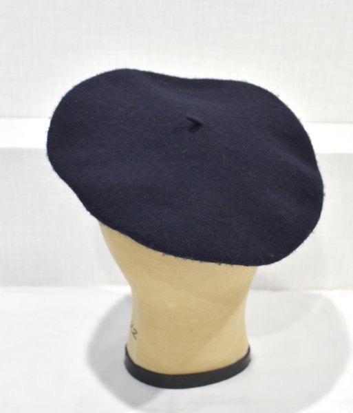 画像4: デッドストック【フランス製】【ビンテージ】黒【ウール】【ベレー帽】【10インチ】【４７ｃｍ程度】  (4)