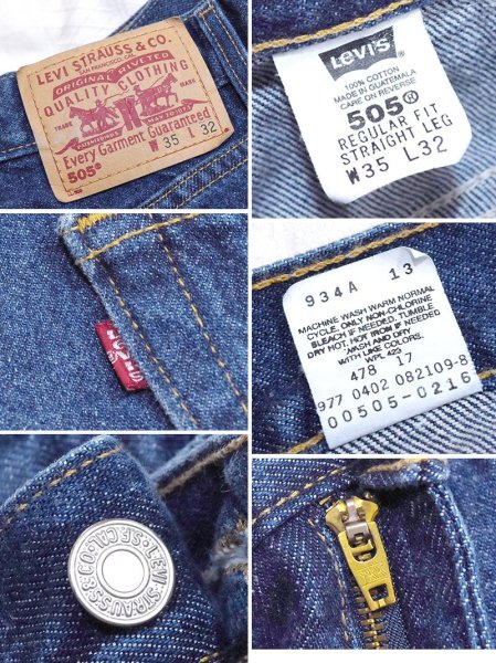 画像2: グアテマラ製【ビンテージ】【LEVI'S】【リーバイス５０５】505【濃紺】【デニムパンツ】【35×32】  (2)