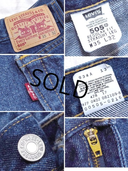 画像2: グアテマラ製【ビンテージ】【LEVI'S】【リーバイス５０５】505【濃紺】【デニムパンツ】【35×32】  (2)
