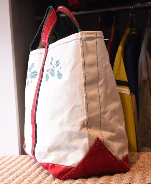 画像5: 【80’s】【ビンテージ】【L.L.bean】【エルエルビーン】生成り×赤ｘ緑【ヒイラギ】【キャンバス】【トートバッグ】【キャンバストート】  (5)