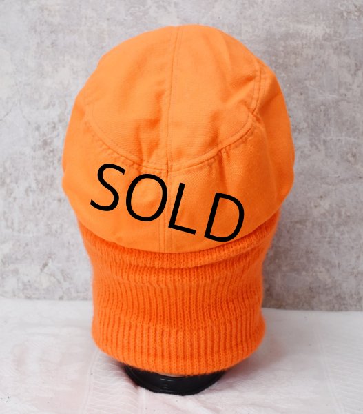 画像4: 【ビンテージ】カベラス【cabela's】オレンジ【フェイスマスク付き】キャップ【ニット帽】【サイズXL】  (4)
