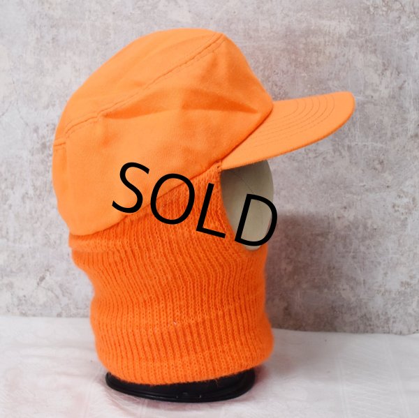画像5: 【ビンテージ】カベラス【cabela's】オレンジ【フェイスマスク付き】キャップ【ニット帽】【サイズXL】  (5)