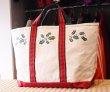 画像3: 【80’s】【ビンテージ】【L.L.bean】【エルエルビーン】生成り×赤ｘ緑【ヒイラギ】【キャンバス】【トートバッグ】【キャンバストート】  (3)
