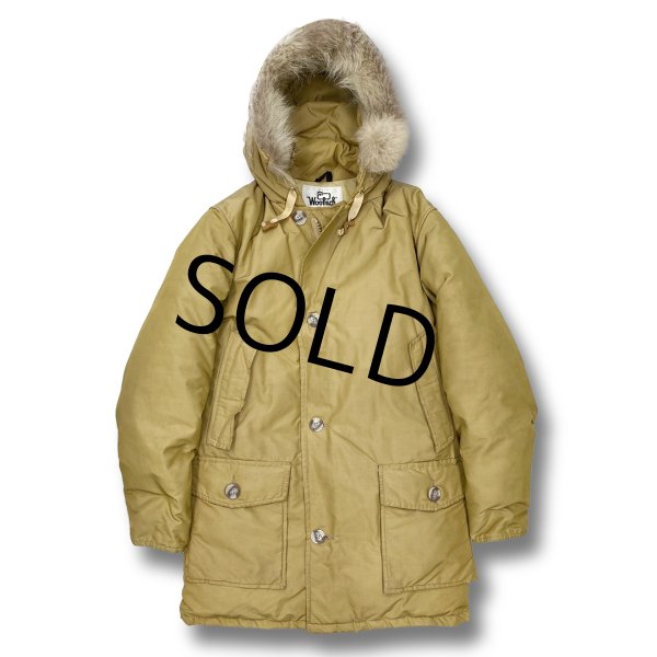 画像1: 70's【ビンテージ】【ウールリッチ】【Woolrich】【ベージュ】【中綿入り】【ファーフード付き】【中綿ダウンジャケット】【サイズM程度】  (1)