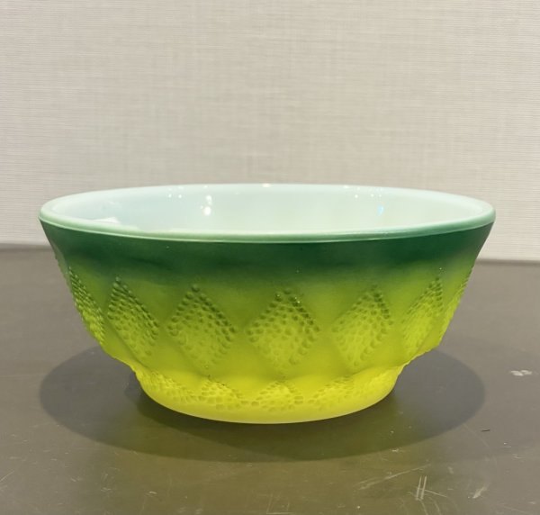 画像3: 【ファイヤーキング】【Fire King】キンバリー グリーンｘイエロー　チリボウル【シリアルボウル】  (3)