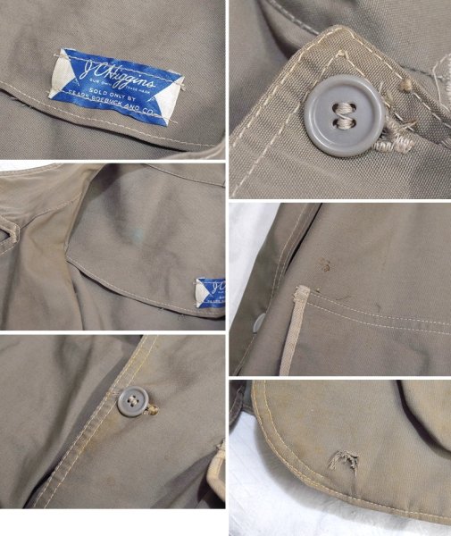 画像2: ~50's【ビンテージ】【MASLAND】マスランドメイド【JC Higgins】ベージュ【ハンティングジャケット】フィッシングジャケット【サイズXL程度】   (2)